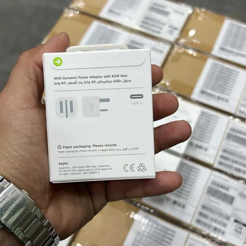 Apple 40W Dynamic Fast Charging Adapter 3-Pin UK Variant + Braided Cable - product image 6