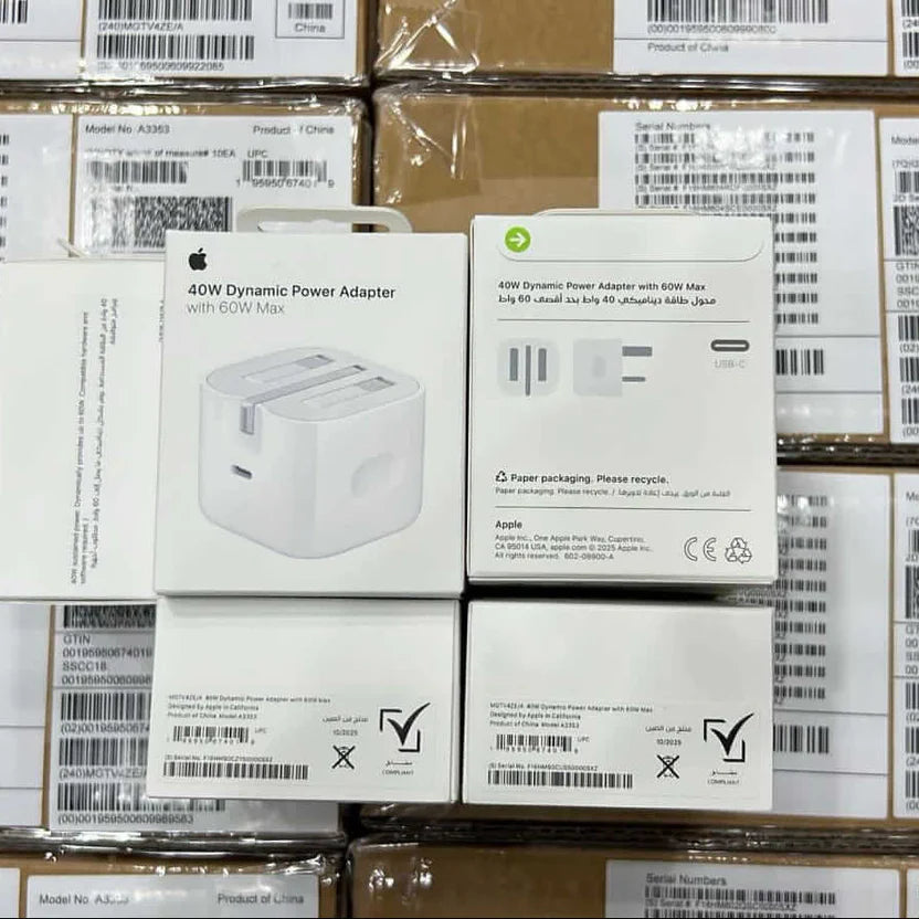 Apple 40W Dynamic Fast Charging Adapter 3-Pin UK Variant + Braided Cable - product image 2