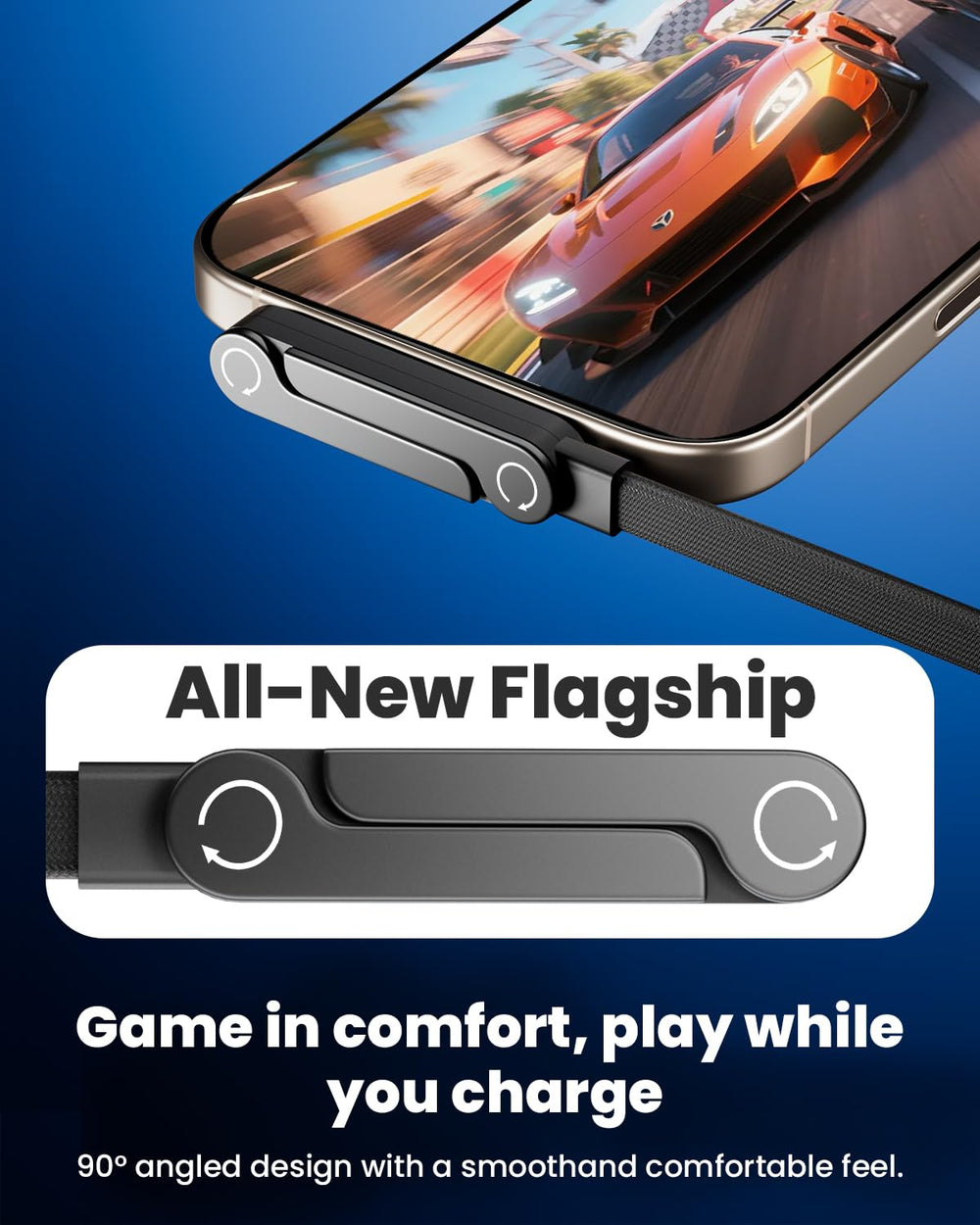 240W USB C to USB C Cable with Built-in Phone Stand, 4.9FT Sideways Phone Charger, T-Shaped 90 Degree Right Angle USB C Cable, 2 in 1 Invisible Holder Charger Cable with stand for iPhone MacBook iPad - product image 8