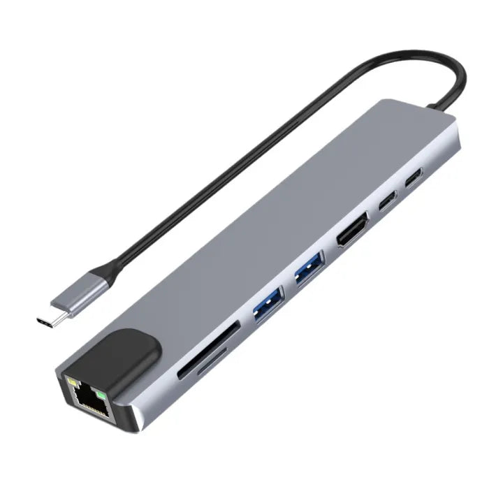 8-in-1 USB-C hub with HDMI SD and Gigabit Ethernet – product image