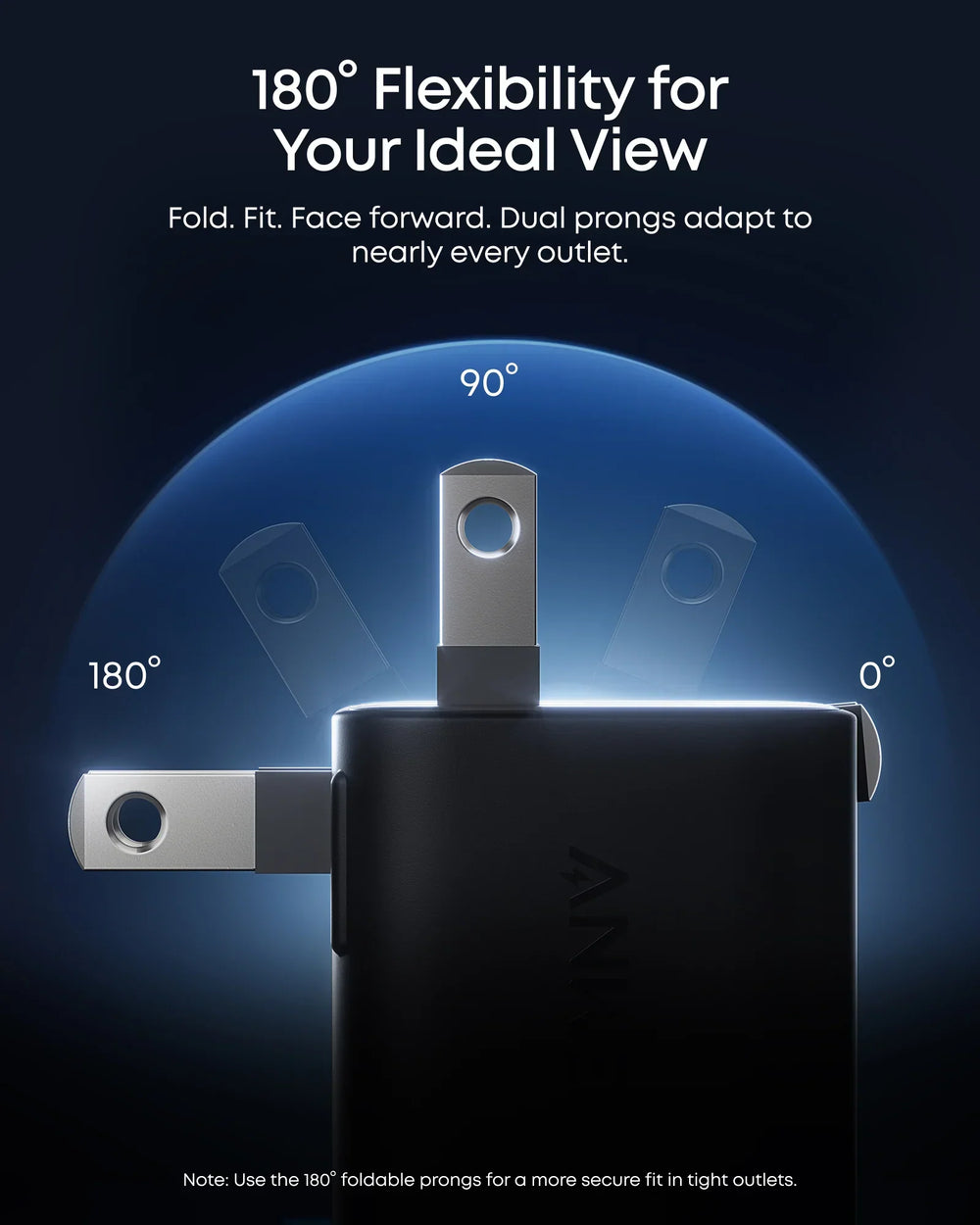 Anker Nano Charger 45W Smart Display – 180° Foldable USB-C Fast Charger with 60w cable - product image 2